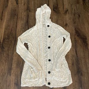 Lucky Brand Hooded Cream Sweater
